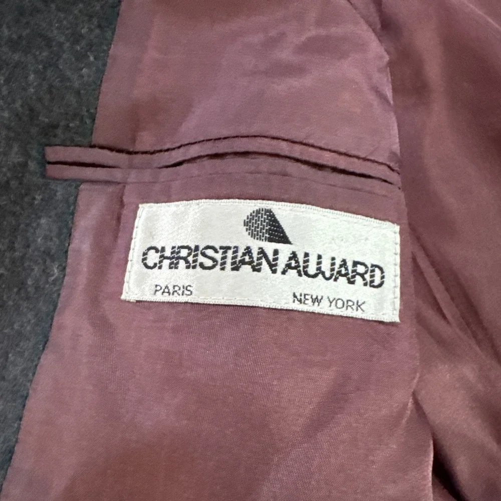 Vintage Christian Aujard Paris-New York Gray Blazer Cashmere Blend Sz 40R Jacket